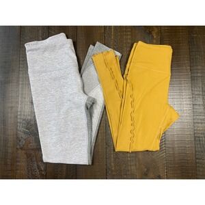 FP Movement Legging Bundle, Mustard Ruffle Detail and Gray Colorblock, Size XS